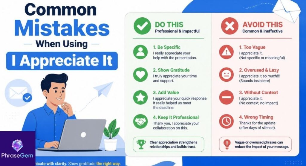 Common Mistakes When Using "I Appreciate It"