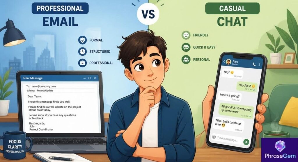 Formal vs Informal Usage (Email vs Chat)