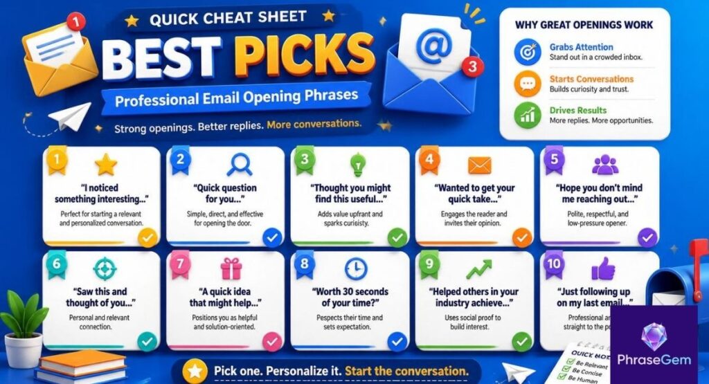 Quick Cheat Sheet / Best Picks