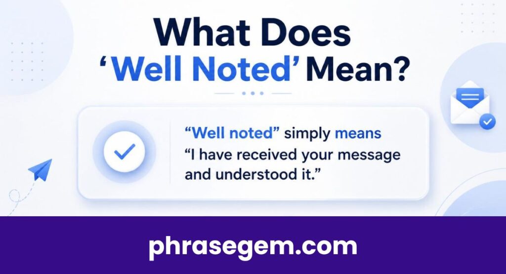 What Does "Well Noted" Mean?